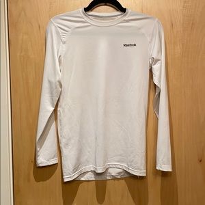 Reebok white long sleeve workout top